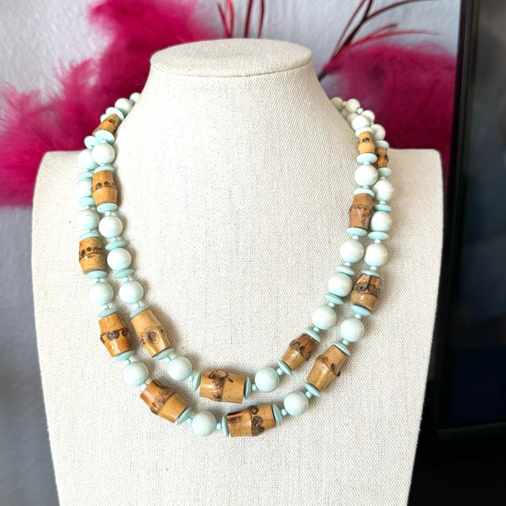Vintage Beaded Bamboo Necklace